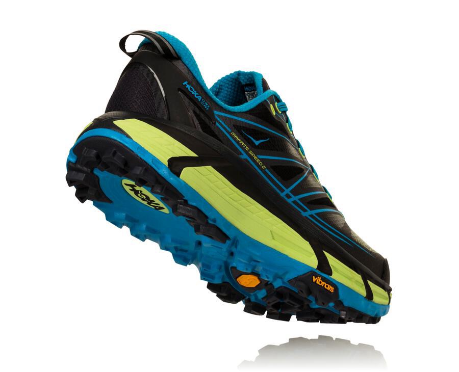 Hoka Australia One One Mafate Speed 2 - Mens Trail Shoes Black/Blue - SMNCP-0912